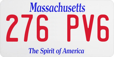 MA license plate 276PV6