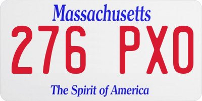 MA license plate 276PX0