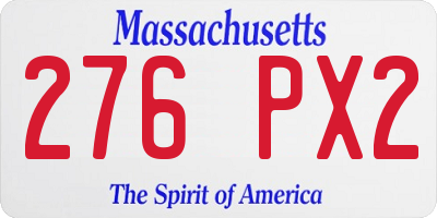 MA license plate 276PX2