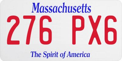 MA license plate 276PX6