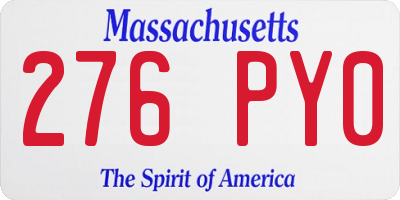 MA license plate 276PY0