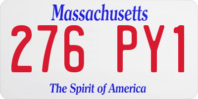 MA license plate 276PY1