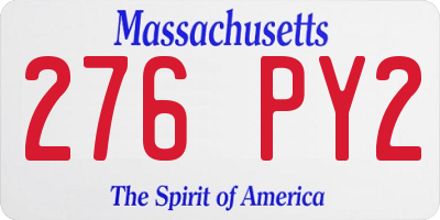 MA license plate 276PY2