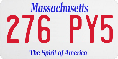 MA license plate 276PY5