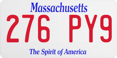 MA license plate 276PY9