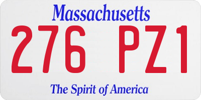 MA license plate 276PZ1