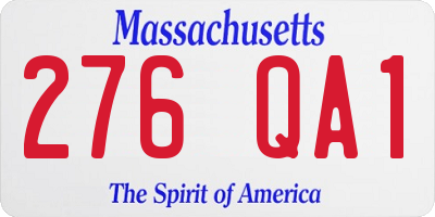 MA license plate 276QA1