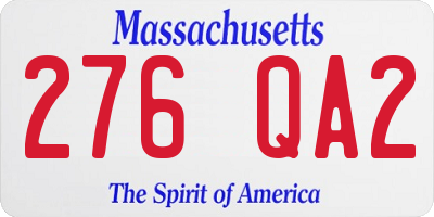 MA license plate 276QA2
