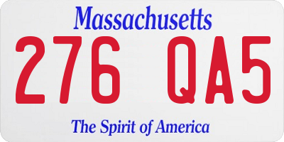 MA license plate 276QA5