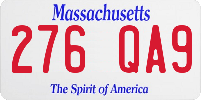 MA license plate 276QA9