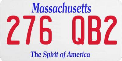 MA license plate 276QB2