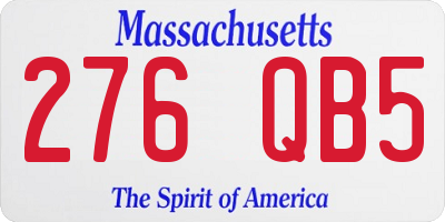 MA license plate 276QB5