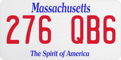 MA license plate 276QB6