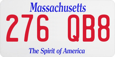 MA license plate 276QB8