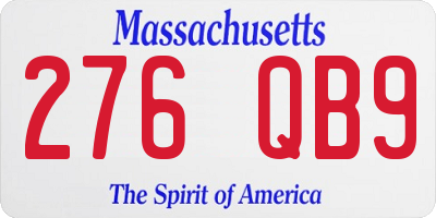 MA license plate 276QB9