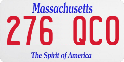 MA license plate 276QC0