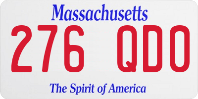 MA license plate 276QD0