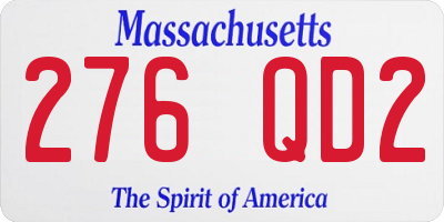 MA license plate 276QD2