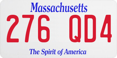 MA license plate 276QD4