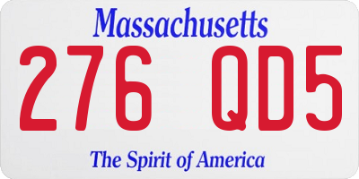 MA license plate 276QD5
