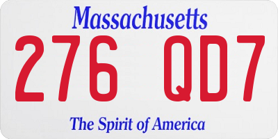MA license plate 276QD7