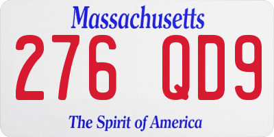MA license plate 276QD9