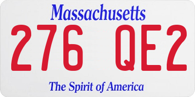 MA license plate 276QE2