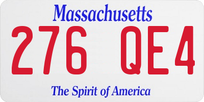 MA license plate 276QE4