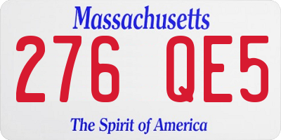 MA license plate 276QE5