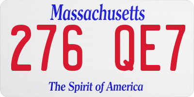 MA license plate 276QE7