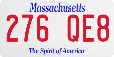 MA license plate 276QE8