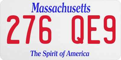 MA license plate 276QE9
