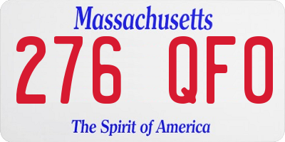 MA license plate 276QF0