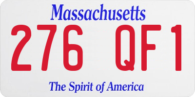 MA license plate 276QF1