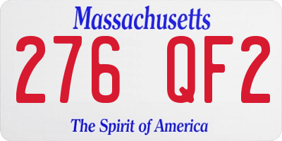 MA license plate 276QF2