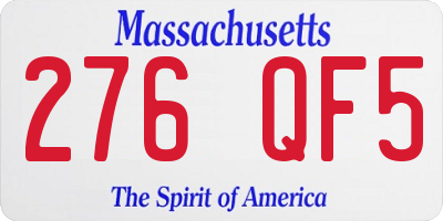 MA license plate 276QF5