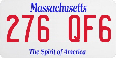 MA license plate 276QF6