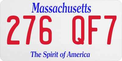 MA license plate 276QF7