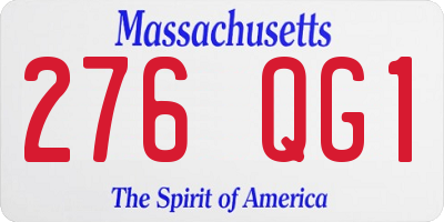 MA license plate 276QG1