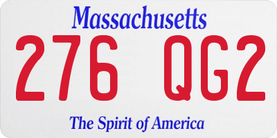 MA license plate 276QG2