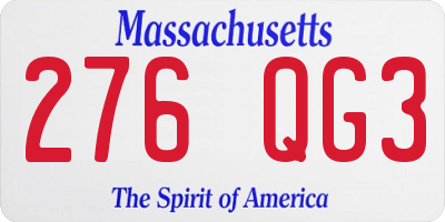 MA license plate 276QG3