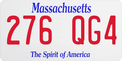 MA license plate 276QG4