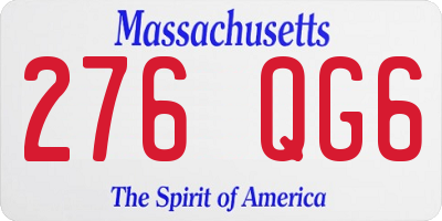 MA license plate 276QG6
