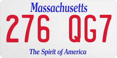 MA license plate 276QG7