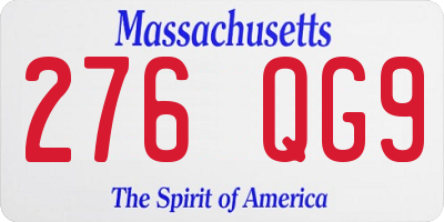 MA license plate 276QG9