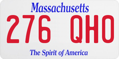 MA license plate 276QH0