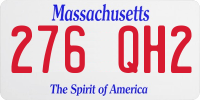 MA license plate 276QH2