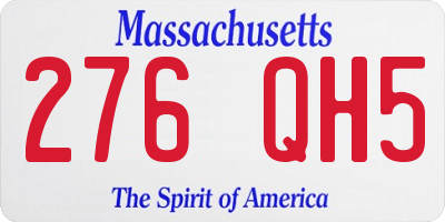 MA license plate 276QH5