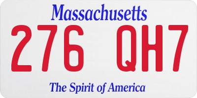 MA license plate 276QH7