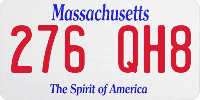 MA license plate 276QH8
